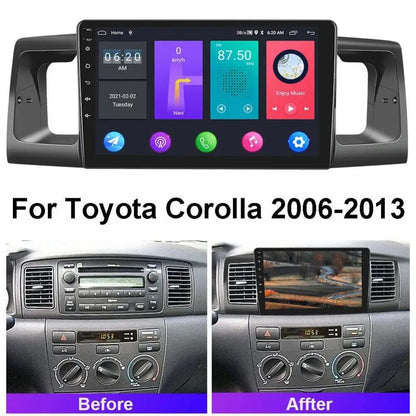 Rádio automotivo Android 13 atualizado para Toyota Corolla EX 2005-2012, tela de toque HD de 9 polegadas com CarPlay e Android Auto sem fio