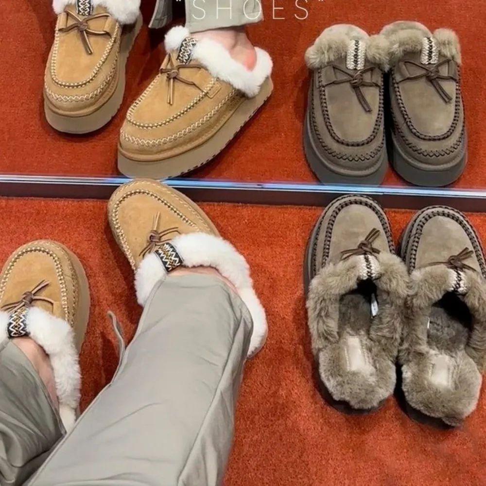 Snow Boots for Women in Winter 2025, New Soft and Comfortable Cotton Boots with Plush Insulation, Northeast Large Cotton Shoes