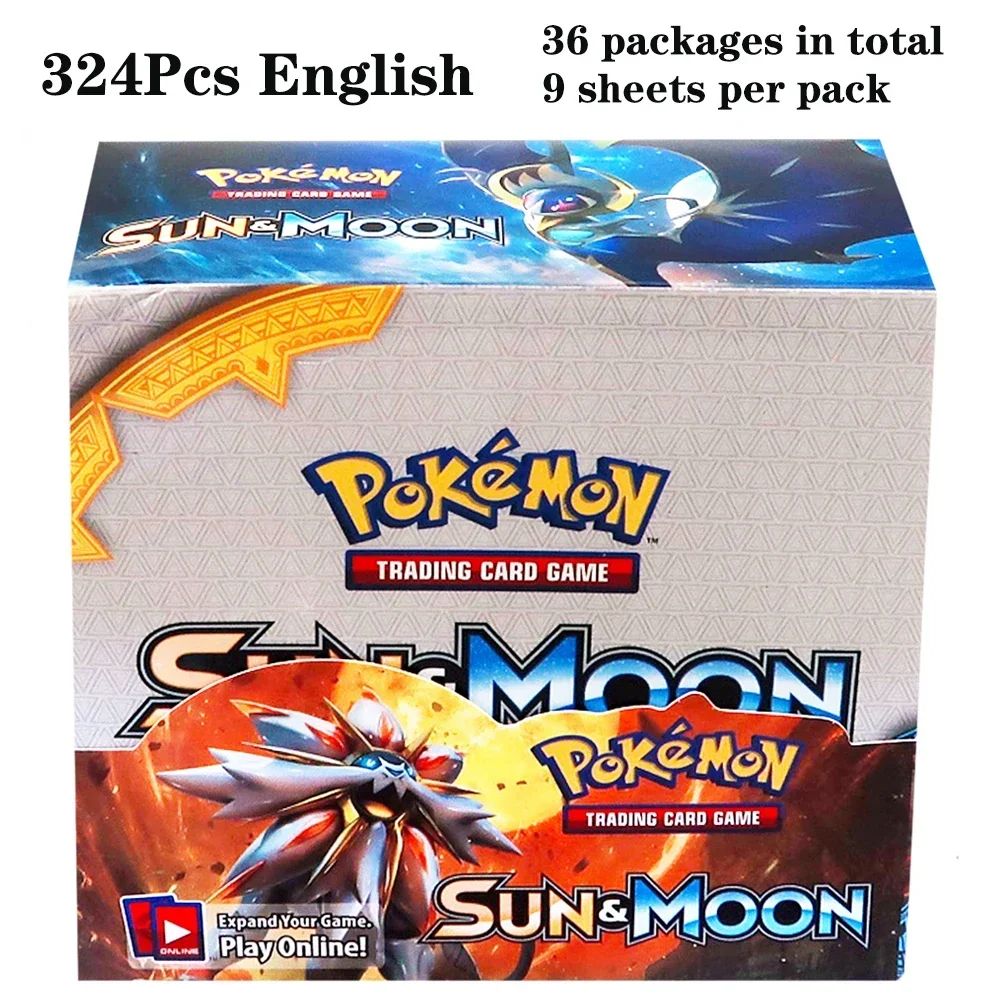 324 pçs/caixa Pokémon TCG: Sol e Lua, Escuridão Incendiada, 36 Pacotes, Caixa de Booster, Jogo de Cartas Pokémon, Brinquedos Colecionáveis, Jogo de Tabuleiro Prismático