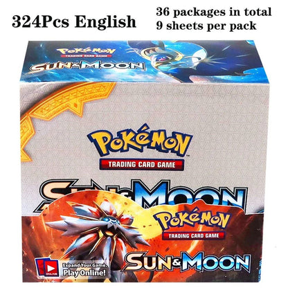 324 pçs/caixa Pokémon TCG: Sol e Lua, Escuridão Incendiada, 36 Pacotes, Caixa de Booster, Jogo de Cartas Pokémon, Brinquedos Colecionáveis, Jogo de Tabuleiro Prismático