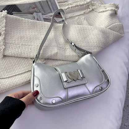 Trendy Bow Shoulder Bag Handbag Casual Underarm Bag Daily Commuting Bags PU Leather Lady Banquet Bag Business Women's Bags