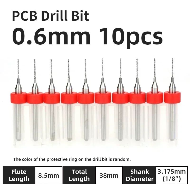Broca PCB 10pcs Conjunto de Brocas Micro Diâmetro de Aço Tungstênio 1/8" Cabo Fixo Mini Broca CNC 0.1-3.175mm