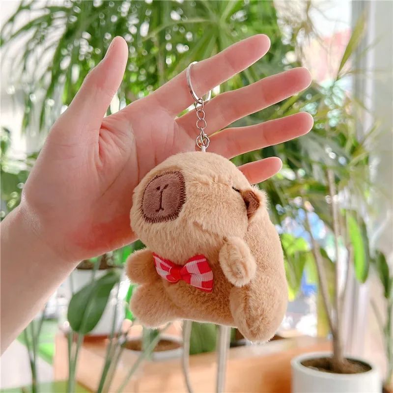 Mochila de Pelúcia Capivara Capibala para Estudantes, Mochila Casual de Pelo, Bolsa Escolar de Grande Capacidade