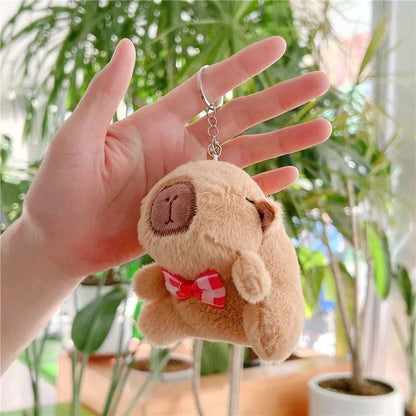 Mochila de Pelúcia Capivara Capibala para Estudantes, Mochila Casual de Pelo, Bolsa Escolar de Grande Capacidade