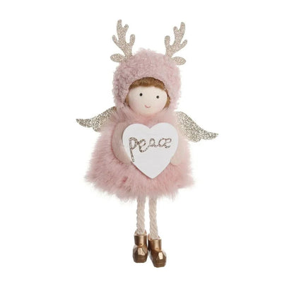 Christmas plush antlers angel girl pendant Christmas tree pendant creative doll pendant gift