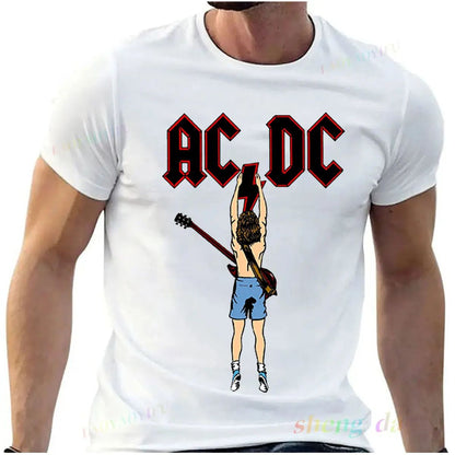 Playera Rock Band AC DC T-shirt Casual Wear Man Short Sleeve T-shirt Funny Fashion Music Printing Customized Unisex Tops