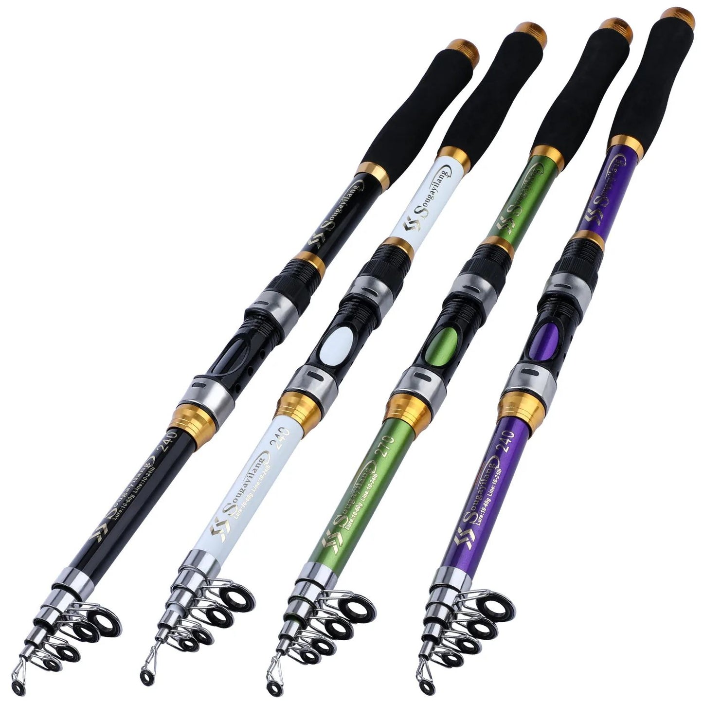 Sougayilang 1.8-3.3M Telescopic Fishing Rods 6-8 Sections Ultralight Glass Fiber Carp Fishing Rods Spinning Pole Fishing Tackle