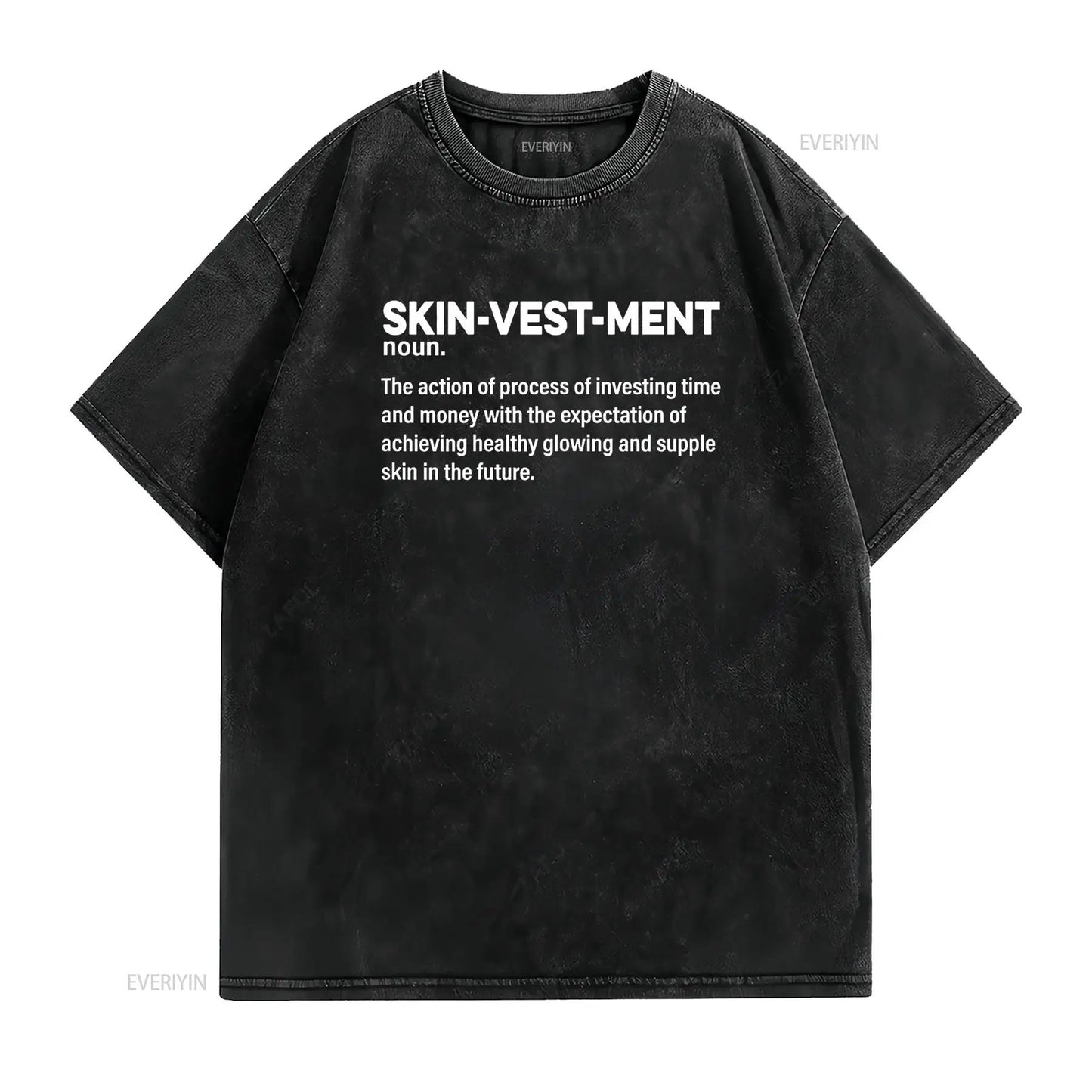 Skinvestment Skincare Definition Esthetician T Shirt vintage Washed homme graphic streetwear Soft Casual Comfortable