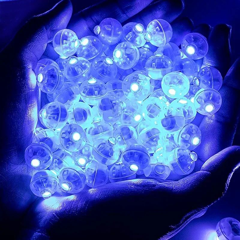 100/10Pcs Mini LED Balloon Light Colorful Flashing Luminous Tumbler Ball Lamp Lantern Light Christmas Wedding Party Decorations