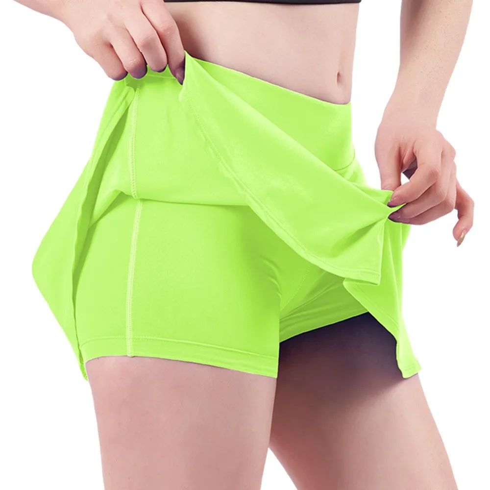 New Yoga Short Skirts Gym Sports Short Skirt Running Fitness Cycling Tennis Skirt Women Sports Shorts High Waist Yoga Shorts