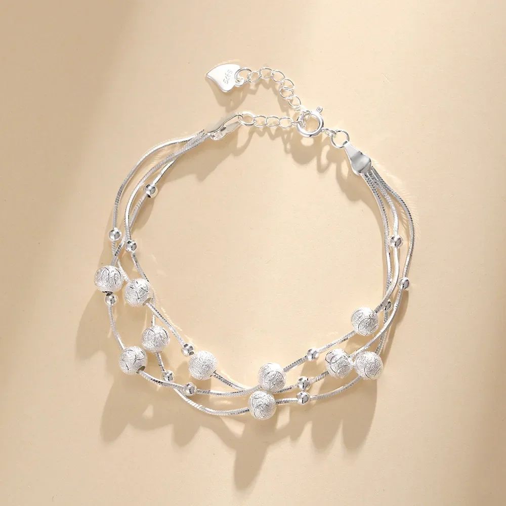 925 Sterling Silver Heart Shaped Necklace Bracelet Set for Women Vintage Korean Crystal Bracelets High Quality Set Party Jewelry