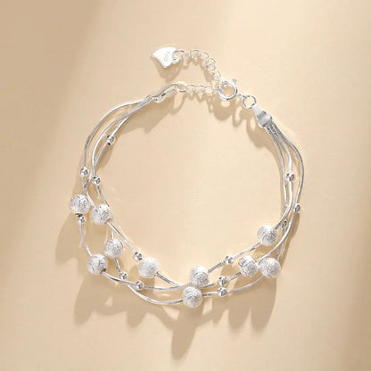 925 Sterling Silver Heart Shaped Necklace Bracelet Set for Women Vintage Korean Crystal Bracelets High Quality Set Party Jewelry