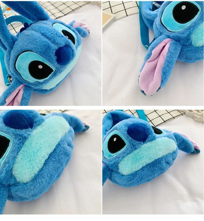 Disney Lilo & Stitch Plush Toys Kawaii Plush Messenger Bag Girl Handbag Anime Stuffed Toys Children Cartoon Plushie Soft Bag