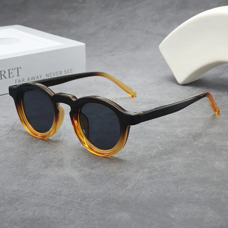 New Retro Round Small Frame Sunglasses Personalized High-end Men's and Women's Glasses Fashion Trend UV Resistant Sunglasses