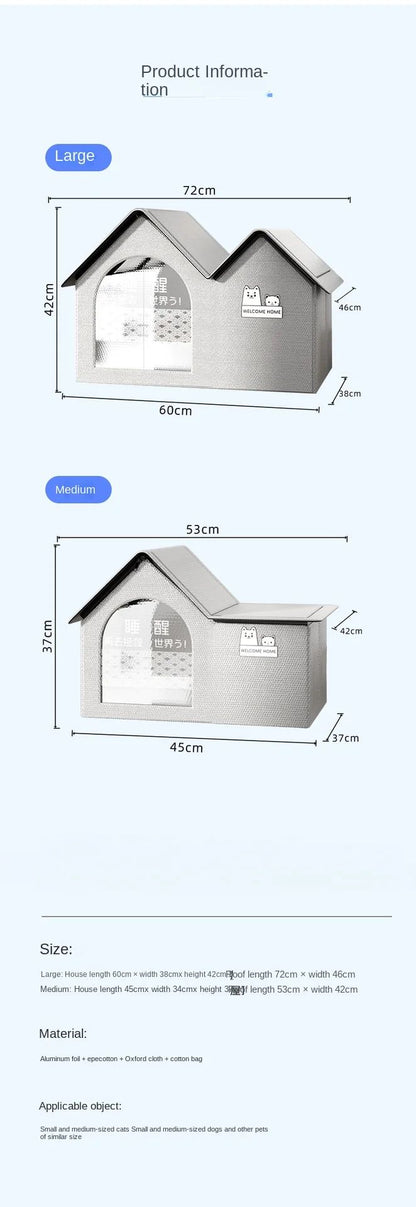 Casa com Ar Condicionado para Gatos, Verão, Ferramenta de Resfriamento para Gatos, Ninho, Casa de Gelo para Cães, Quatro Estações, Casa de Gelo para Gatos e Pets