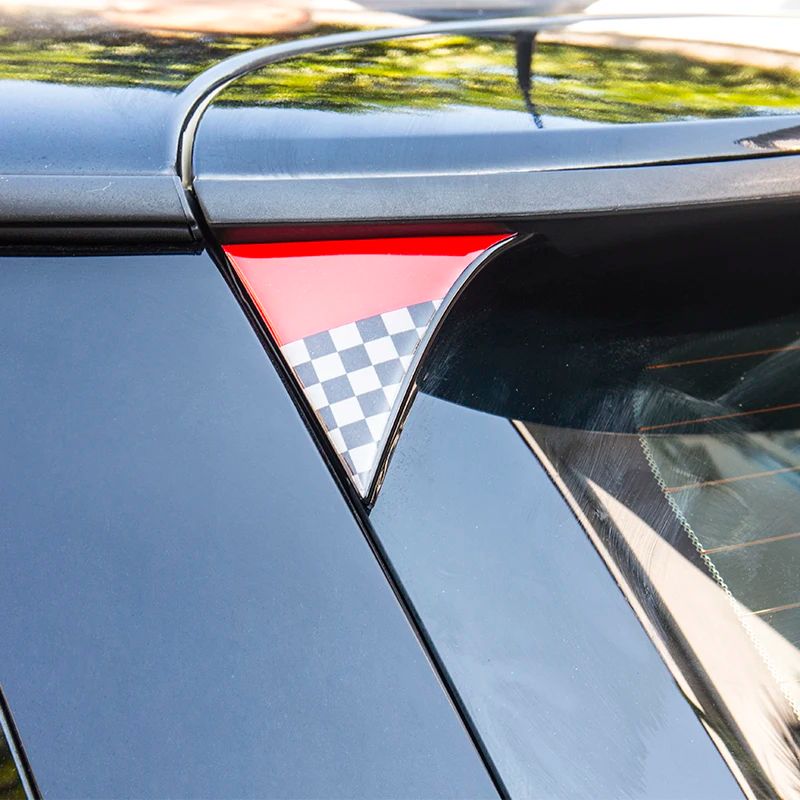 2Pcs Car Exterior Rear Back Trunk Tailfins Spoiler Wing 3D Sticker Decal Decor for BMW Mini Cooper F56 Car Styling Accessories