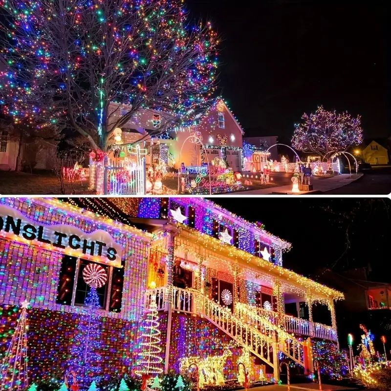 Solar String Lights Outdoor LED Fairy Lights with 8 Modes Solar Powered Hanging Lights for Patio Garden Party Christmas Decor