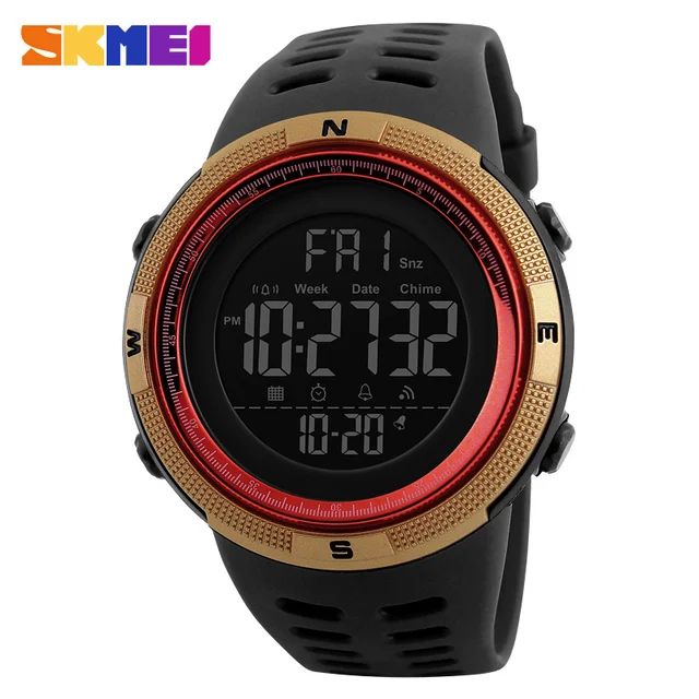 SKMEI 1251 Digital Watch for Men Waterproof Sports Electronic Countdown Mens Wristwatches Military Date Clock 1560 reloj hombre