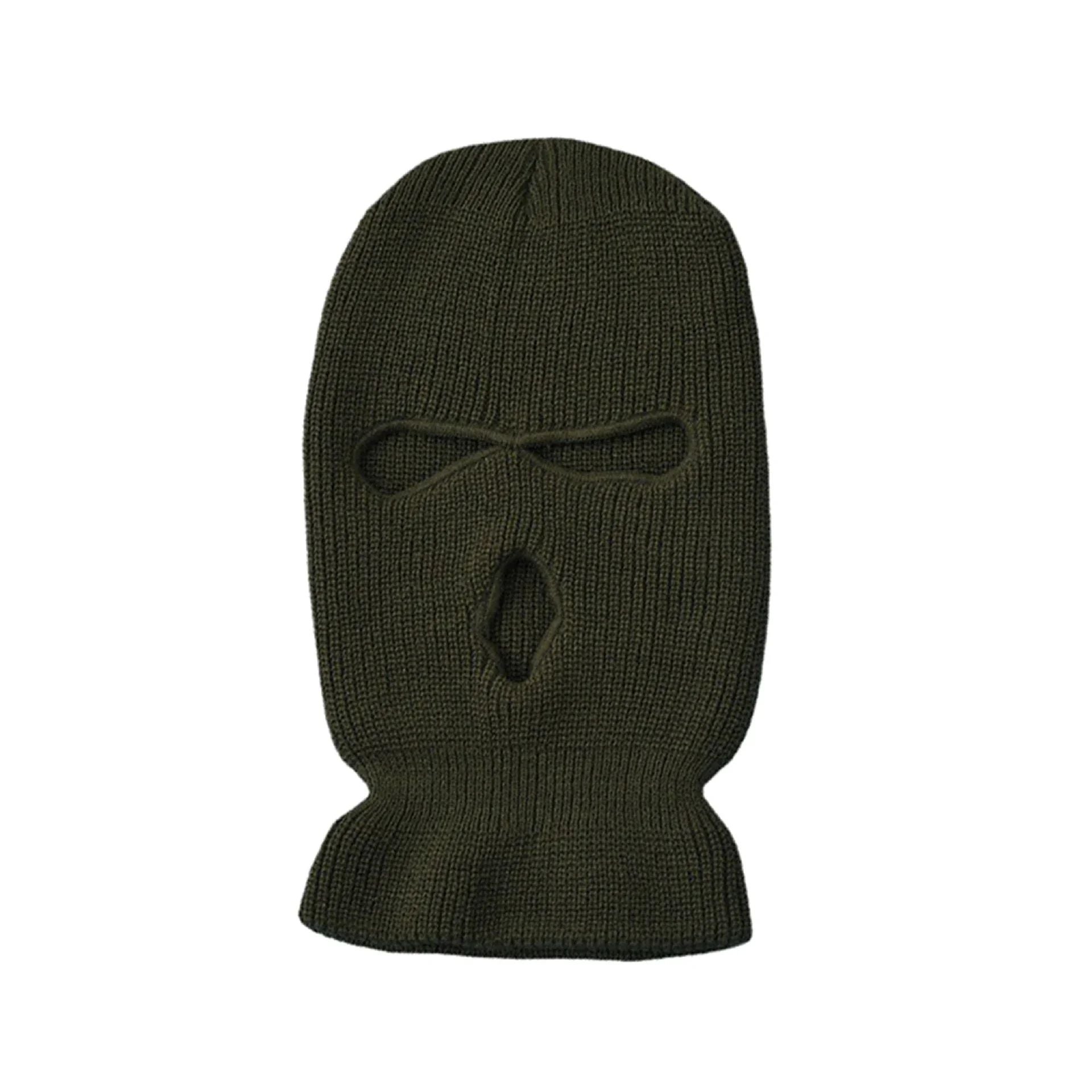 Men's Winter Knitted Balaclava, Windproof Ski Mask, Warm Wool Motorcycle Hat