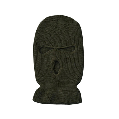 Men's Winter Knitted Balaclava, Windproof Ski Mask, Warm Wool Motorcycle Hat
