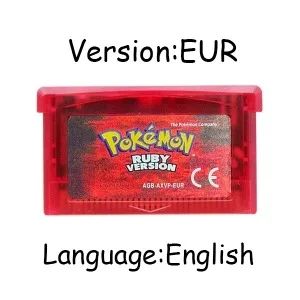 Jogo GBA Série Pokémon Cartucho de Videogame 32 Bits Cartão de Console Pokémon Emerald FireRed LeafGreen Ruby Sapphire Multi-idioma