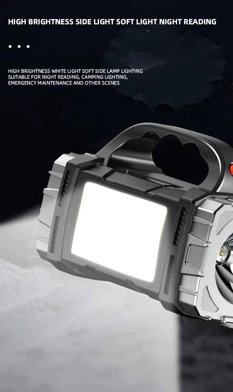 Multifunctional portable light strip side light waterproof multiple lighting modes high power rechargeable LED flashlight