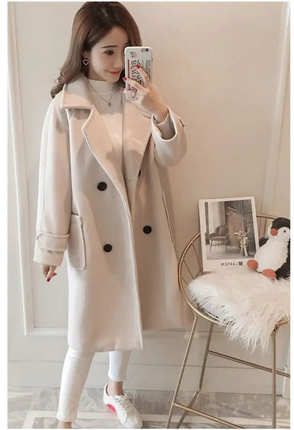 Fashionable Woolen Coat Women's Mid-Length Korean Style Hot Sale Of The Season New Spring Autumn Slimming Versatile Tweed Jacket