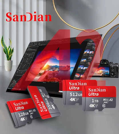 Novo Cartão de Memória de 1TB 2TB 128GB Micro TF SD Card 512GB Alta Velocidade Classe 10 256GB SDCard 100MB/s TF Card Cartão de Memória SD Original