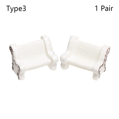 1SET Doll House Miniature Bench Stools White Chair Cute Fairy Garden Gnome Moss Terrarium Bonsai DIY Craft Home Decoration
