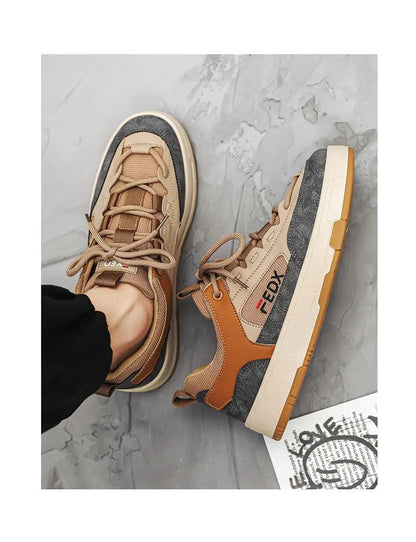 Bread Shoes for Men Trendy Board Shoes Niche Design Breathable Retro Chunky Sneakers Luxury Designer Male Casual Vulcanize Shoe