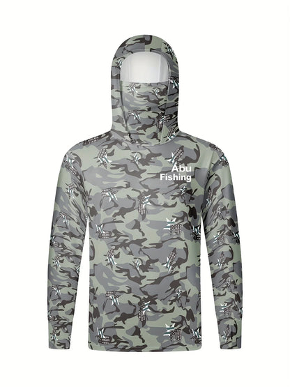 Camisa de Pesca com Capuz Esportivo Masculino 2025 de Manga Comprida com Proteção Solar e Gola Boca