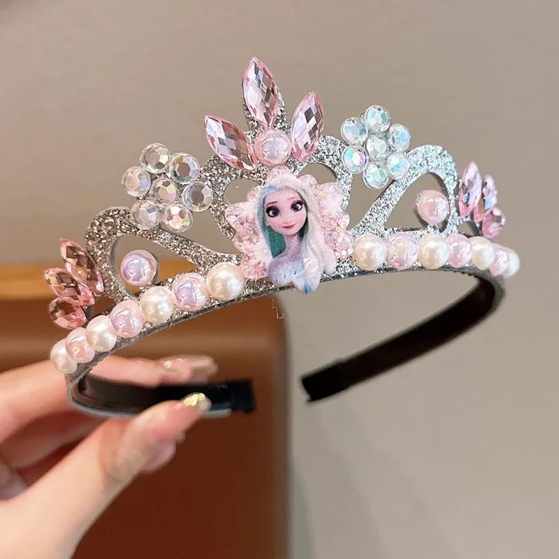 Nova Tiara Infantil de Anime Frozen Kawaii Princesa Elsa Coroa Acessórios de Vestido Acessórios de Cabelo para Meninas Presentes