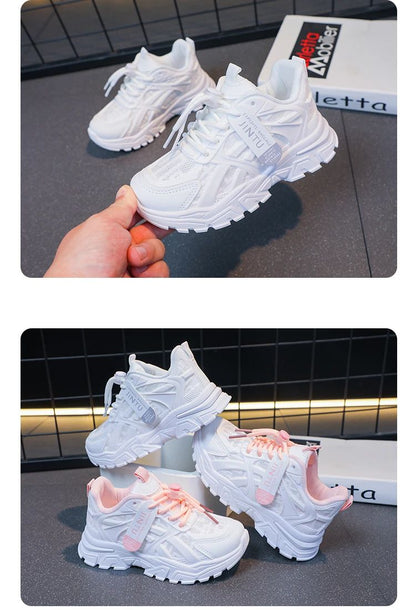 Girls Sneakers 2025 Children Casual Shoes Mesh Platform Designer Tennis Sneaker 6 To 12 Years Kids Sports Shoe for Girl