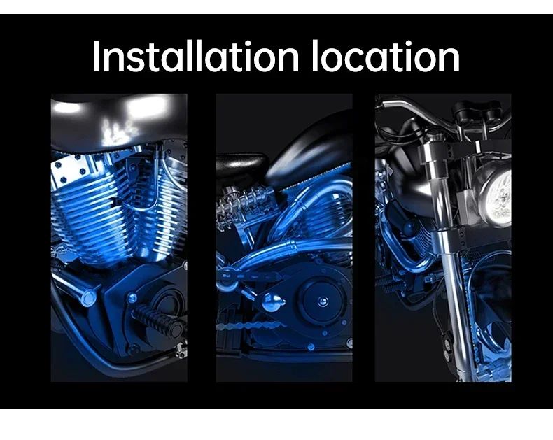 Barra de Luz Decorativa para Moto 12V com Controle Flexível e à Prova D'água, 12 LEDs RGB, Controle por Aplicativo, Luz Ambiente para Carro e Moto