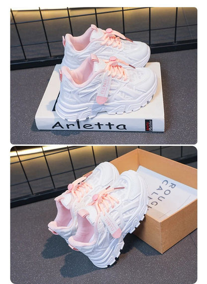 Girls Sneakers 2025 Children Casual Shoes Mesh Platform Designer Tennis Sneaker 6 To 12 Years Kids Sports Shoe for Girl