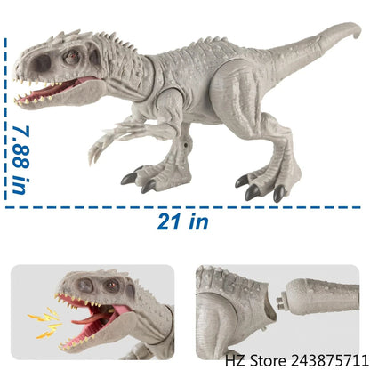 Jurassic-Park Indominus T Rex Bonecos de Ação Dinossauros para Crianças Brinquedos com Som e Movimento Dinossauro de Brinquedo para Presente de Aniversário Infantil