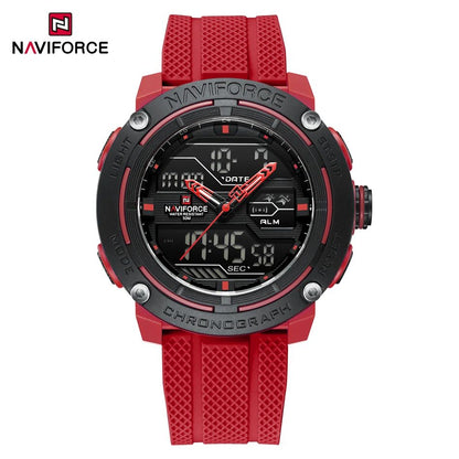 NAVIFORCE Sport Watch for Men Waterproof Dual Display Quartz Wristwatch Mens Digital Date Clock Military Stopwatch Reloj Hombre