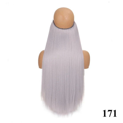 Extensão de cabelo com fio invisível (40cm 50cm 60cm) cabelo liso cabelo encaracolado uso diário adequado para todas as mulheres