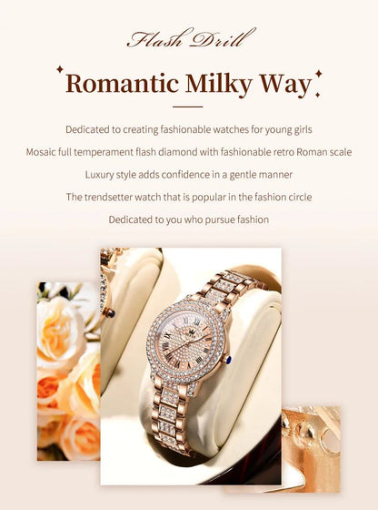 OLEVS Watch Women Fashion Elegant Stainless Steel Waterproof Quartz Wristwatch Luxury Ladies Dress Watches