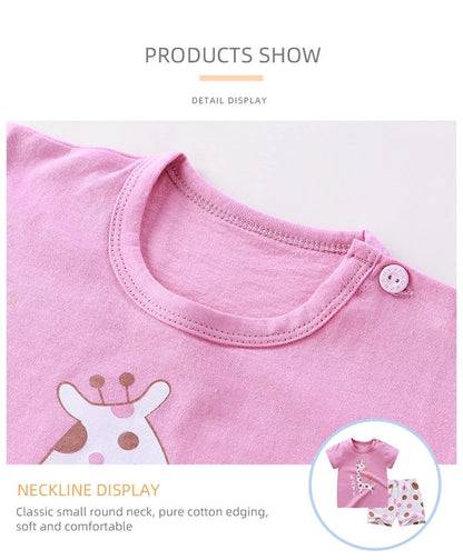 Conjuntos Infantis Mãe e Filhos Roupas Menino Menina Camiseta Shorts 2PÇS Verão Algodão Manga Curta Roupas de Bebê Infantil Terno