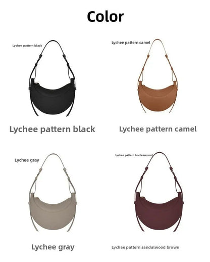 2025 New Style, High-Quality Textured Crescent Bag, Underarm Handbag, Single Shoulder Crossbody Bag