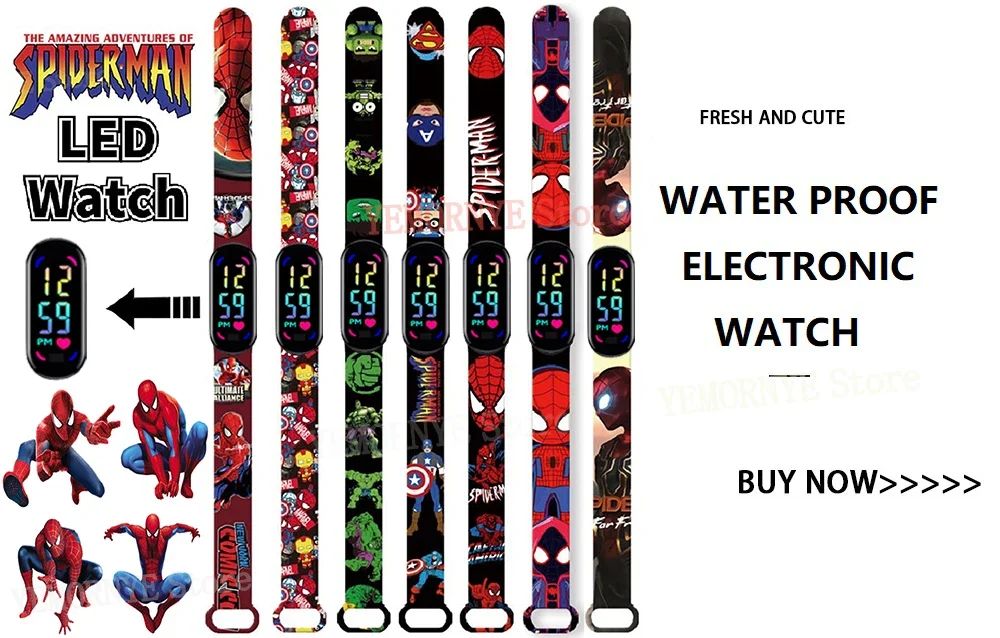 Mario Bros Children's Watches Action Figures Luigi Princess Peach Yoshi Bowser kids Sport Wristband Waterproof Digital Watch Toy