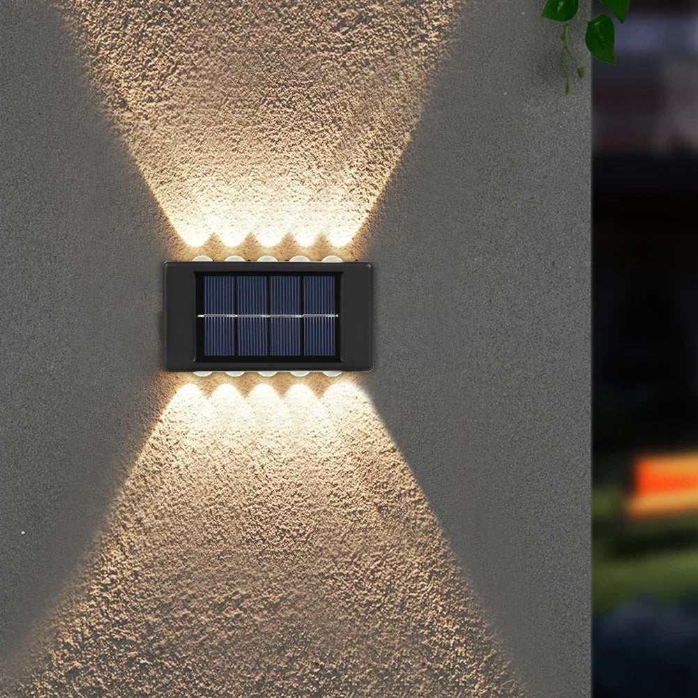 LED Solar Light Outdoor Waterproof Wall Lamp Up And Down Luminous Lighting for Garden Street Landscape Balcony Decor 1~4pcs