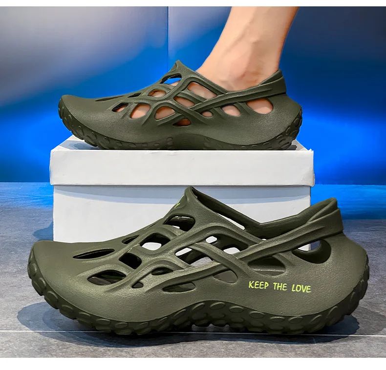 Summer Men Sandals Light EVA Men's Casual Shoes Hole Shoes Clogs Lovers Home Garden Outdoor Male Beach Flat Slippers Big Size