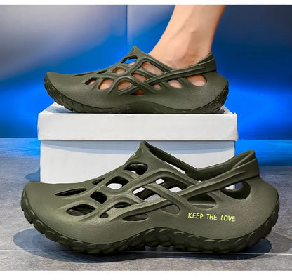 Summer Men Sandals Light EVA Men's Casual Shoes Hole Shoes Clogs Lovers Home Garden Outdoor Male Beach Flat Slippers Big Size