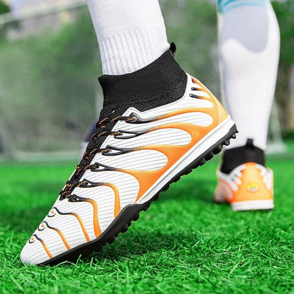 Men Match Non Slip Football Boots Cleats Indoor Outdoor Soccer Shoes Sport Training Long Spikes FG/TF Boys Futsal Comfortable