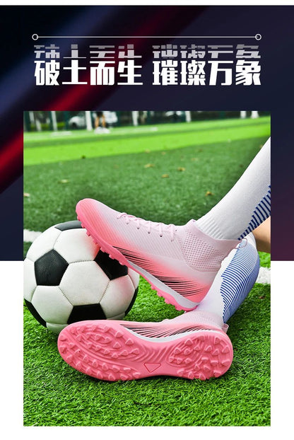 Men Fast Soccer Shoes Professional TF/FG Indoor Futsal Football Field Boot Unisex Society Cleats Long Spikes Sneaker Comfortable