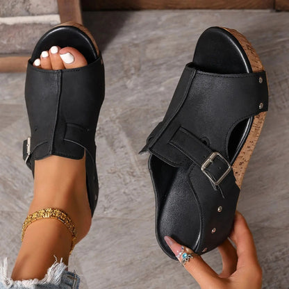 Women Comfortable Platform Sandals Open Toe Wedge Sandals Summer Lightweight New Slippers Fashion Casual Designer Women Shoes