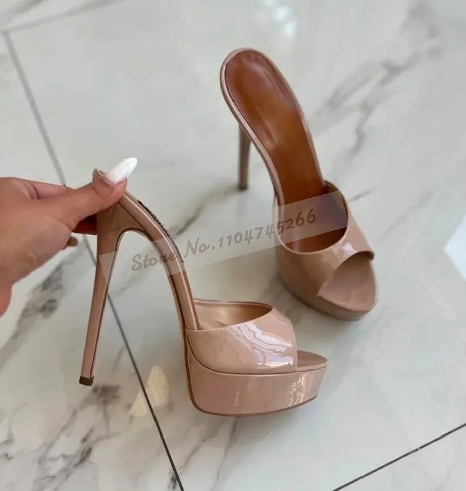 Wooden Pattern Chunky Heel Dress Pumps Black Nude Matte Platform Banquet Shoes Cork Block Heels Striped Footwear Patchwork Heels