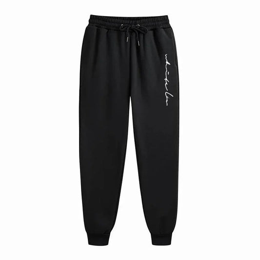 Men Loose Letter Printed Casual Long Pants Men Fashion Drawstring Outdoor Sports Fitness Jogging Sweatpants Fleece Pants